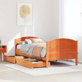 Bedframe Wax Brown 75x190cm Small Single Solid Wood Pine