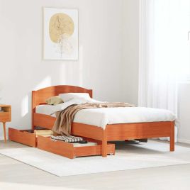 Bedframe Wax Brown 75x190cm Small Single Solid Wood Pine