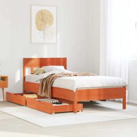 Bedframe Wax Brown 75x190cm Small Single Solid Wood Pine