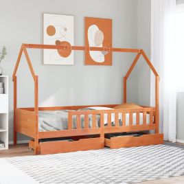 Kids Bedframe with Drawers 80x200cm Solid Wood