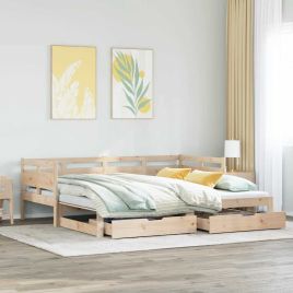 Daybed with Trundle and Drawers 90x190cm Single
