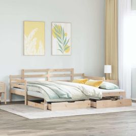 Daybed with Trundle and Drawers 80x200cm
