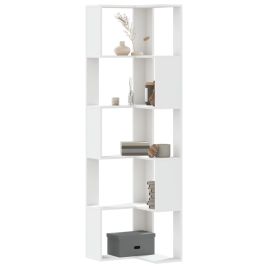 Corner Bookcase 5-Tier White 50x50x179 cm Engineered Wood