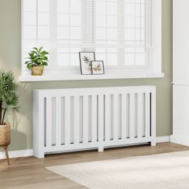 Radiator Cover White 175x20x82 cm Engineered Wood - vid-852753