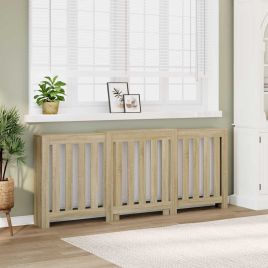 Radiator Cover Sonoma Oak 205x21.5x83.5 cm Engineered Wood - vid-852764