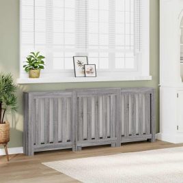 Radiator Cover Grey Sonoma 205x21.5x83.5 cm Engineered Wood - vid-852767
