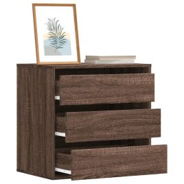 LEWISH I Oak Finish Chest of Drawers - Small-sized, 3 Drawers