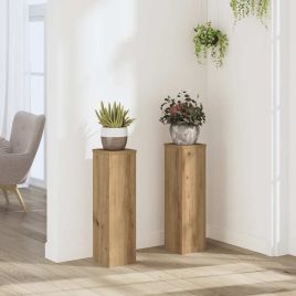 BEOAK Plant Stand 2pcs Artisan 17x17x60 cm Wooden - Oak