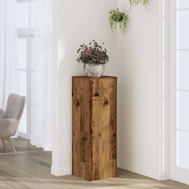 BEOAK Plant Stand 33x33x100 cm Wooden - Old Wood