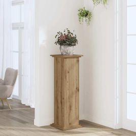 BEOAK Plant Stand Artisan 33x33x100 cm Wooden - Oak