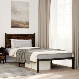 Metal Bedframe Smoked Oak 107x203cm