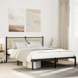Metal Bedframe Sonoma Oak 140x190cm