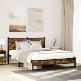 Metal Bedframe Smoked Oak 140x190cm