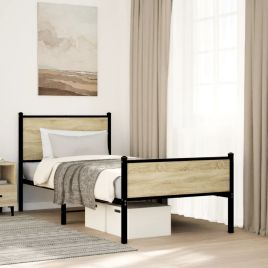 Metal Bedframe Sonoma Oak 90x200cm
