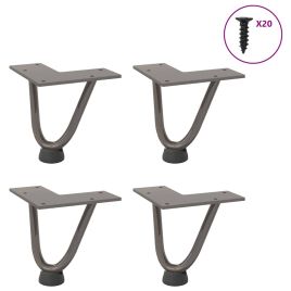 Hairpin Table Legs 4 pcs Natural Steel 10 cm Solid Steel