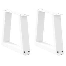 Dining Table Legs V-Shape 2 pcs White 30x(30-31.3) cm Steel