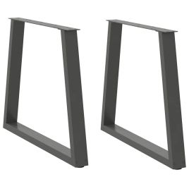 Dining Table Legs V-Shape 2 pcs Anthracite 70x(72-73.3) cm Steel