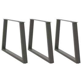 Dining Table Legs V-Shape 3 pcs Anthracite 90x(72-73.3) cm Steel