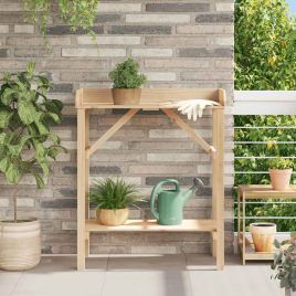 TRLFORD Potting Table 75x40x90 cm Wooden - Natural