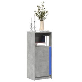 Sideboard with LED Concrete Grey 42.5x34x100 cm Engineered Wood