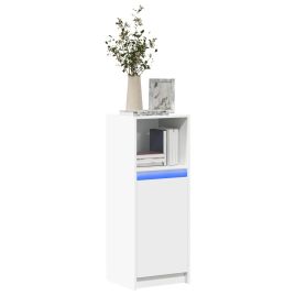 Sideboard with LED White 38x34x100 cm Engineered Wood