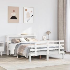 Bedframe with Headboard White 150x200cm King Size