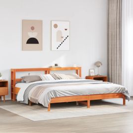 Bedframe Wax Brown 200x200cm Solid Wood Pine