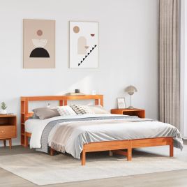 Bedframe Wax Brown 150x200cm King Size Solid Wood Pine