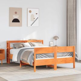 Bedframe Wax Brown 160x200cm Solid Wood Pine