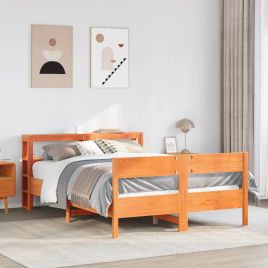 Bedframe Wax Brown 135x190cm Double Solid Wood Pine