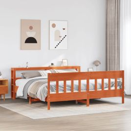 Bedframe Wax Brown 180x200cm Super King Solid Wood Pine
