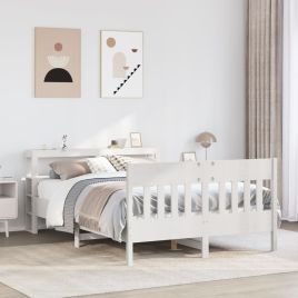 Bedframe White 150x200cm King Size Solid Wood Pine