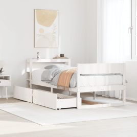 Bedframe White 75x190cm Small Single Solid Wood Pine