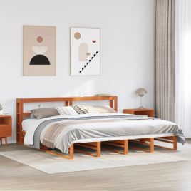 Bedframe Wax Brown 180x200cm Super King Solid Wood Pine