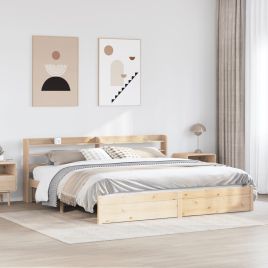 Bedframe with Headboard 180x200cm Super King