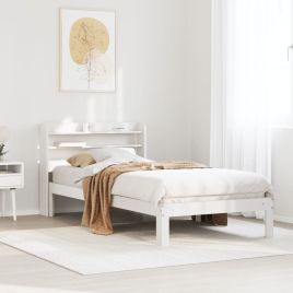 Bedframe with Headboard White 75x190cm Small Single