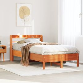 Bedframe Wax Brown 120x190cm Small Double Solid Wood Pine