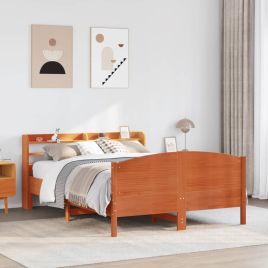 Bedframe Wax Brown 140x200cm Solid Wood Pine