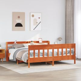 Bedframe Wax Brown 180x200cm Super King Solid Wood Pine