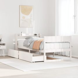 Bedframe White 75x190cm Small Single Solid Wood Pine
