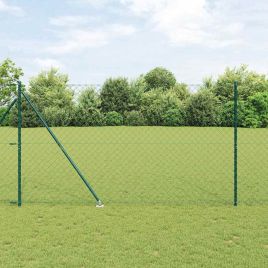 Chain Link Fence with 7 Spike Posts 1.6x10 m Galvanised Steel