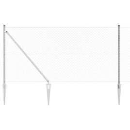 Chain Link Fence with 7 Spike Posts 1x10 m Galvanised Steel