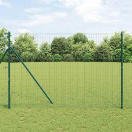 Euro Fence with 7 Posts 1.6x10 m Galvanised Steel Green