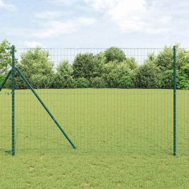 Euro Fence with 7 Posts 1.6x10 m Galvanised Steel Green