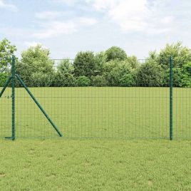 Euro Fence with 13 Posts 1x25 m Galvanised Steel Green