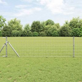 Euro Fence with 7 Posts 0.8x10 m Galvanised Steel