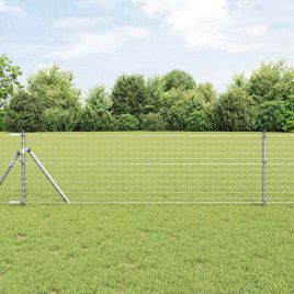 Euro Fence with 13 Posts 0.8x25 m Galvanised Steel