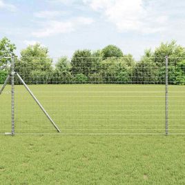 Euro Fence with 13 Posts 1x25 m Galvanised Steel