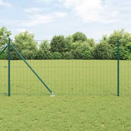 Euro Fence with 13 Spike Posts 1.2x25 m Galvanised Steel Green