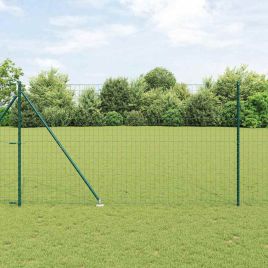 Euro Fence with 7 Spike Posts 1.6x10 m Galvanised Steel Green